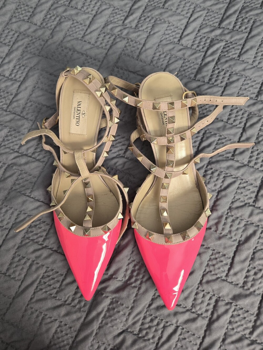 Valentino Garavani Rockstud shoes pink fuchsia leather size US 9/ EUR 39.5